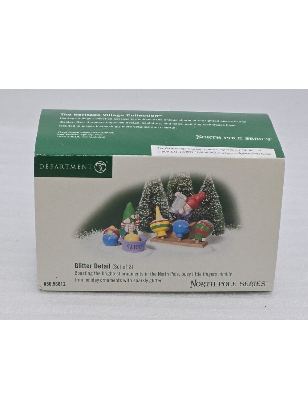 Dept 56 North Pole Glitter Detail #56.56812 Retired Elf Set w/ Box 2001 Vintage